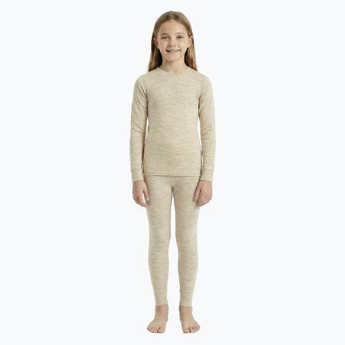 Súprava detského termoprádla WOOLCANO Merino SET0683 beige