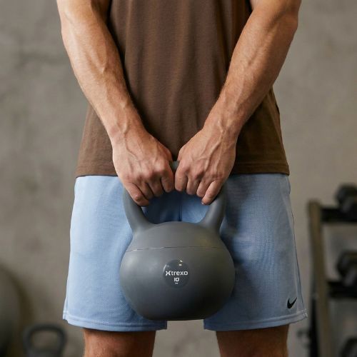 Kettlebell SOFT XTREXO 10 kg šedý