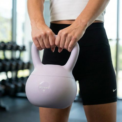 Mäkký kettlebell XTREXO 10 kg purple