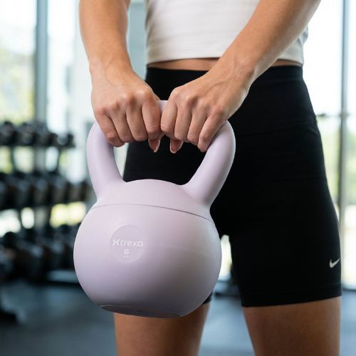 Mäkký kettlebell XTREXO 6 kg purple