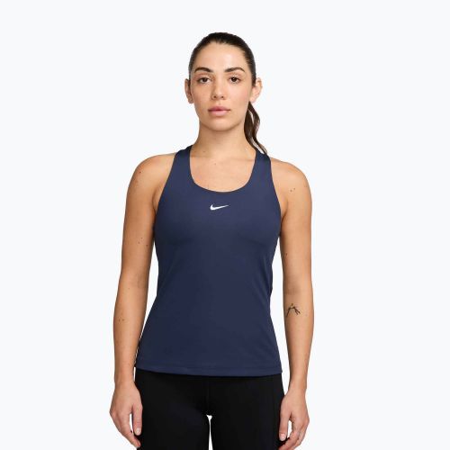 Dámske tričko Nike Swoosh Medium Support Bra midnight navy/white