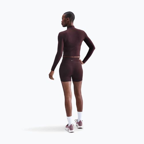 Dámsky longsleeve Nike One Fitted Dri-Fit 1/4 Zip Mid Layer burgundy crush/white