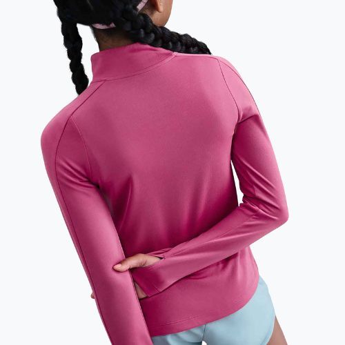 Detské tréningové tričko longsleeve Nike Dri-Fit 1/4 Zip sweet beet/white