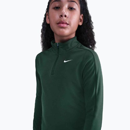 Detské tréningové tričko longsleeve Nike Dri-Fit 1/4 Zip fir/white