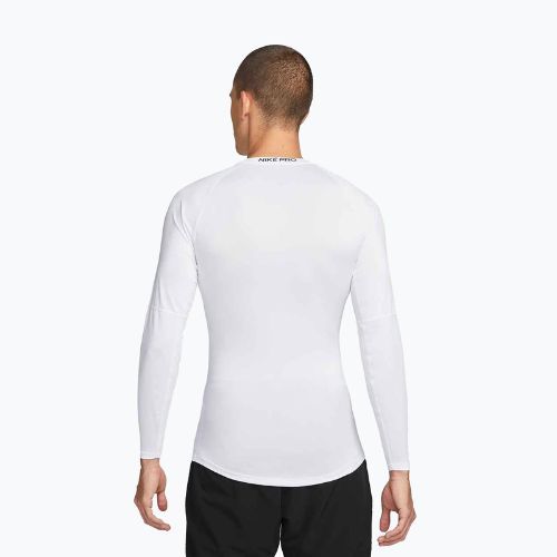 Pánske tréningové tričko longsleeve Nike Pro Dri-Fit Tight Fitness white/black