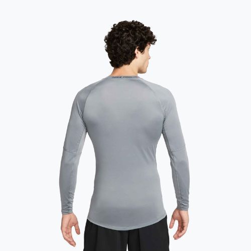 Pánske tréningové tričko longsleeve Nike Pro Dri-Fit Tight Fitness smoke grey/black