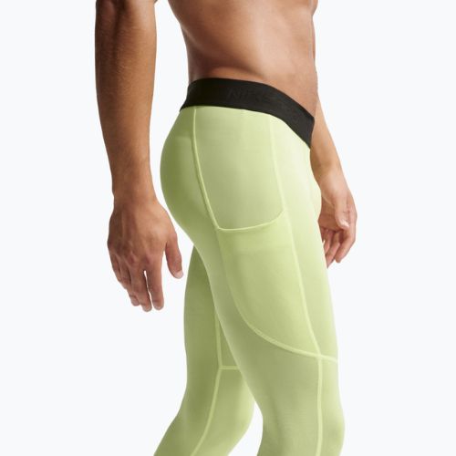 Pánske tréningové legíny Nike Pro Dri-Fit Tight Fitness light liquid lime/black