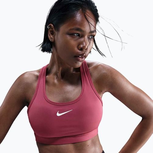 Fitness podprsenka Nike Swoosh Medium Support sweet beet/white
