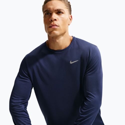 Pánske bežecké tričko s dlhým rukávom Nike Miler Dri-Fit UV midnight navy