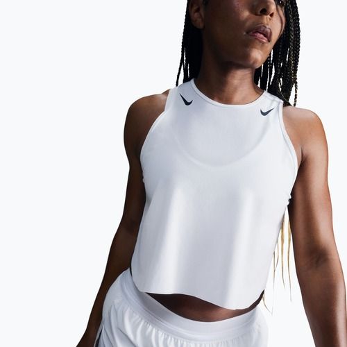 Dámske bežecké tielko Nike AeroSwift Dri-Fit ADV Cropped Tank Top off-white/black