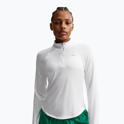 Dámske bežecké tričko s dlhým rukávom Nike Tempo Swoosh Run Dri-Fit 1/4-Zip white/black