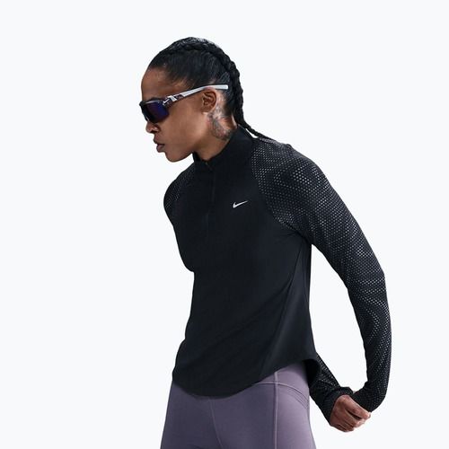 Dámske bežecké tričko s dlhým rukávom Nike Tempo Flash Dri-Fit 1/4 Zip black