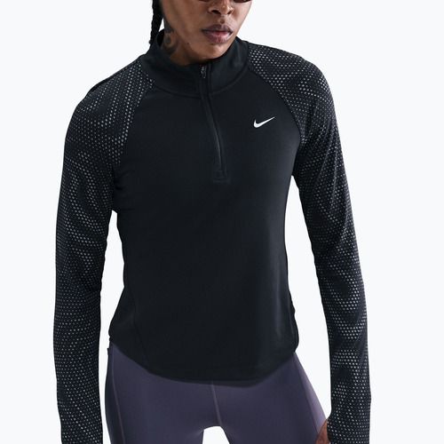 Dámske bežecké tričko s dlhým rukávom Nike Tempo Flash Dri-Fit 1/4 Zip black