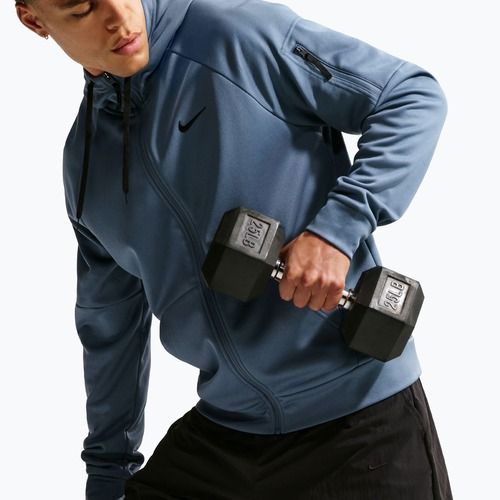 Pánska tréningová mikina Nike Therma Fit Full-Zip diffused blue/diffused blue/black