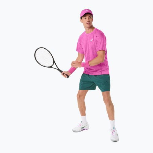 Pánske tenisové tričko ASICS Match Jacquard digital sakura