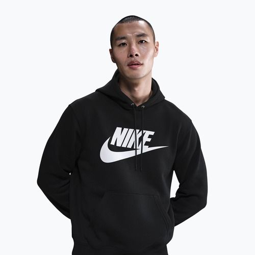 Pánska mikina Nike Club Pullover Hoodie black/black/white