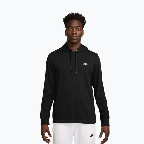 Pánska mikina Nike Sportswear Club Knit Pullover Hoodie black/black/white