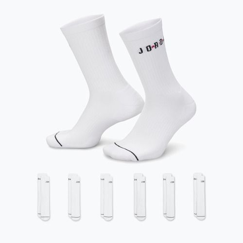 Ponožky Nike Jordan Everyday Crew 6 párov white/gym red/black