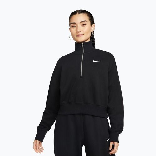 Dámska mikina Nike Sportswear Phoenix Fleece 1/2 Zip Cropped black/sail