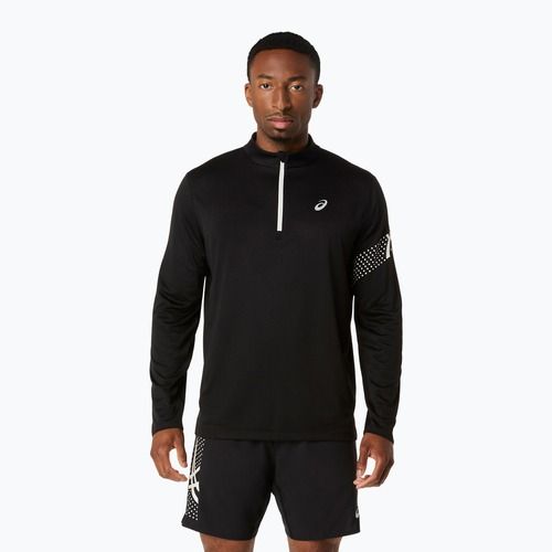 Pánske bežecké tričko longsleeve Asics Icon LS 1/2 Zip performance black/cream