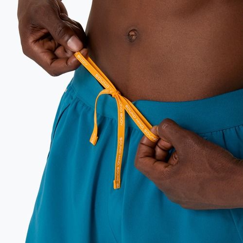 Pánske bežecké šortky ASICS Road 2N1 5IN tranquil teal/dark teal/yamabuki