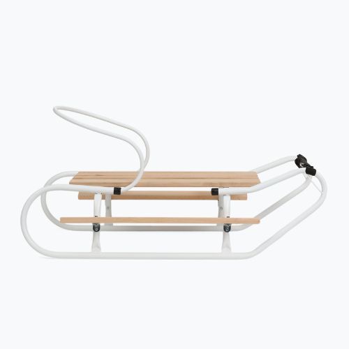 Kovové sánky HUMBAKAs operadlom a opierkami na nohy white