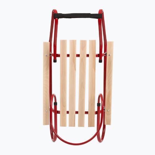 Kovové sánky HUMBAKAs operadlom a opierkami na nohy red