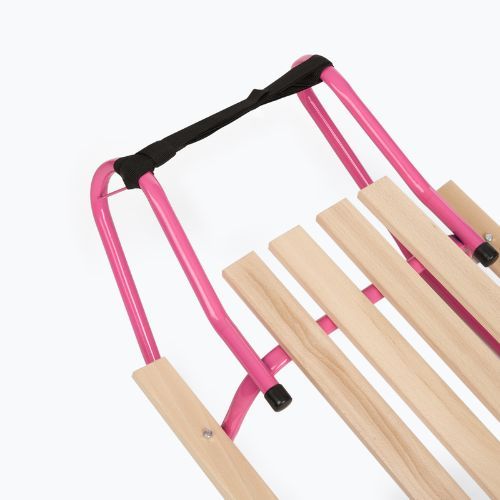 Kovové sánky HUMBAKAs operadlom a opierkami na nohy pink