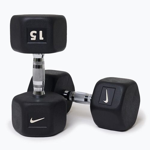 Pogumovaná činka Nike Strength Hex Dumbbell 15 kg black/white