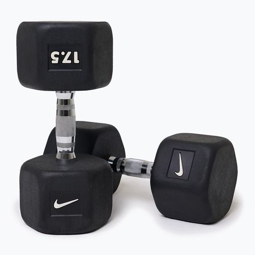 Pogumovaná činka Nike Strength Hex Dumbbell 17,5 kg black/white
