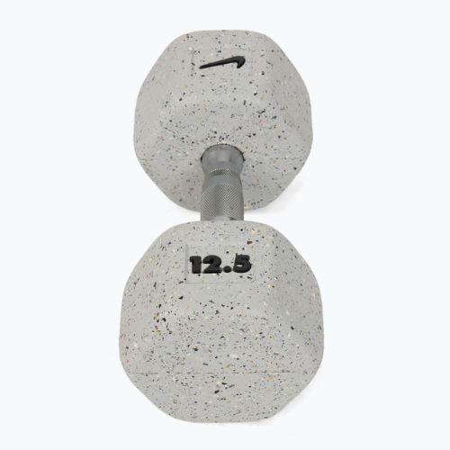 Pogumovaná činka Nike Strength Grind Hex Dumbbell 12,5 kg wolf grey
