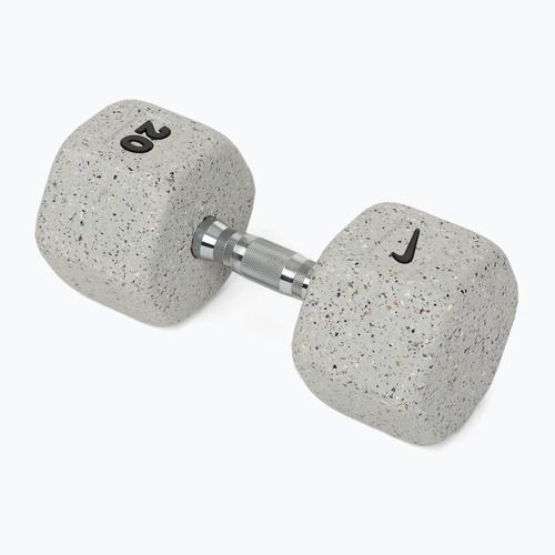 Pogumovaná činka Nike Strength Grind Hex Dumbbell 20 kg wolf grey