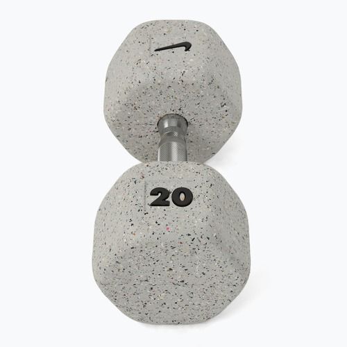 Pogumovaná činka Nike Strength Grind Hex Dumbbell 20 kg wolf grey