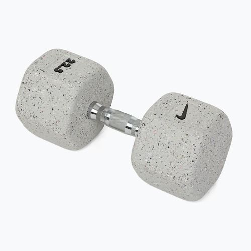 Pogumovaná činka Nike Strength Grind Hex Dumbbell 22,5 kg wolf grey