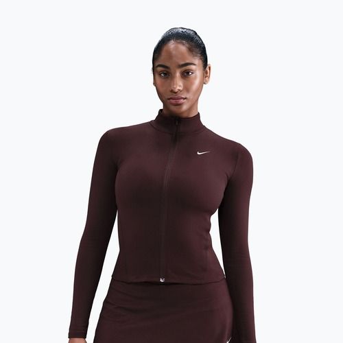 Dámska tréningová mikina Nike One Fitted Dri-Fit Full-Zip burgundy crush/white