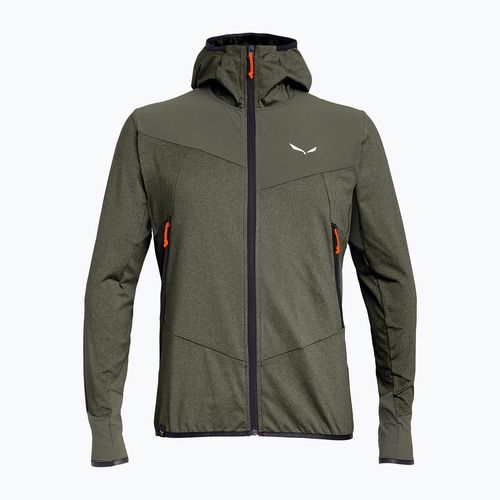 Pánska trekingová mikina Salewa Agner Hybrid PL/DST FZ Hoody faded green melange/0910