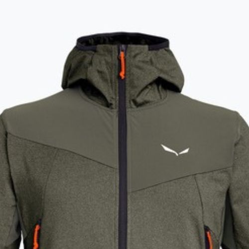 Pánska trekingová mikina Salewa Agner Hybrid PL/DST FZ Hoody faded green melange/0910