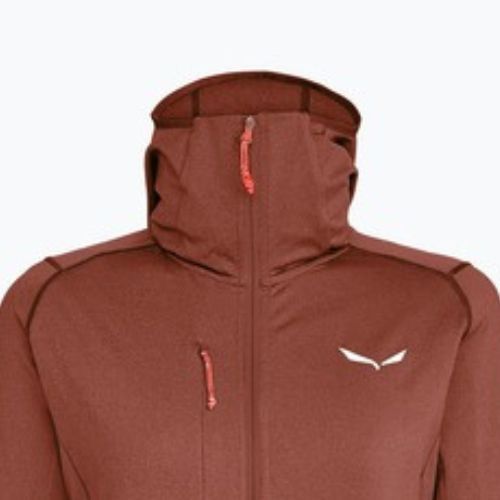 Dámska trekingová mikina Salewa Agner Hybrid PL/DST FZ Hoody etruscan red melange