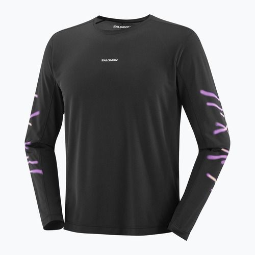 Pánske bežecké tričko longsleeve Salomon Shakeout Core deep black
