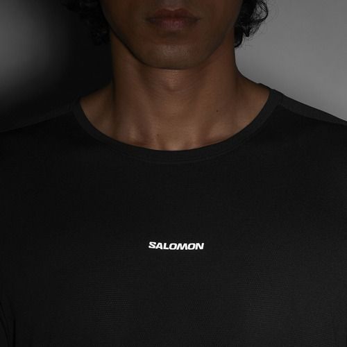 Pánske bežecké tričko longsleeve Salomon Shakeout Core deep black