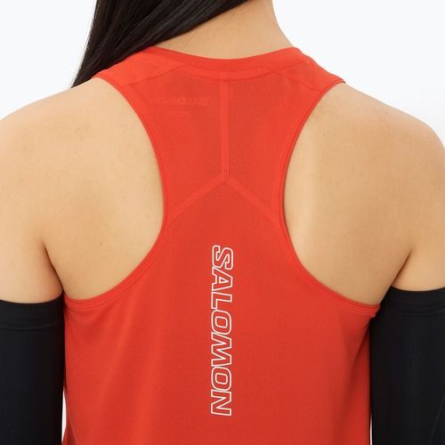 Dámske bežecké tričko Salomon Sense Aero Short Tank fiery red