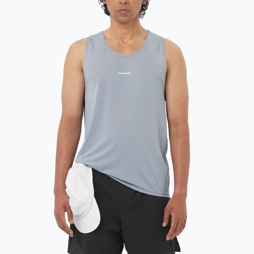 Pánske bežecké tričko Salomon Sense Aero Singlet GFX trade winds