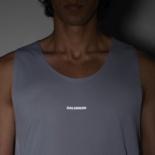 Pánske bežecké tričko Salomon Sense Aero Singlet GFX trade winds