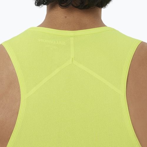Pánske bežecké tričko Salomon Sense Aero Singlet GFX acid lime