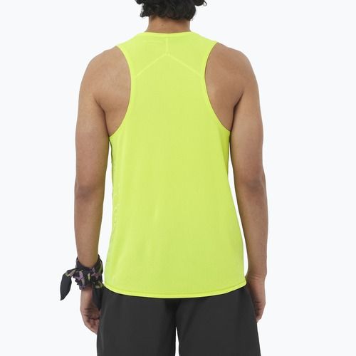 Pánske bežecké tričko Salomon Sense Aero Singlet GFX acid lime