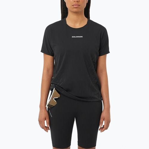 Dámske bežecké tričko Salomon Sense Aero SS Tee GFX deep black