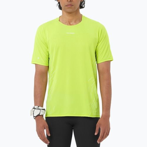 Pánske bežecké tričko Salomon Sense Aero SS Tee GFX acid lime