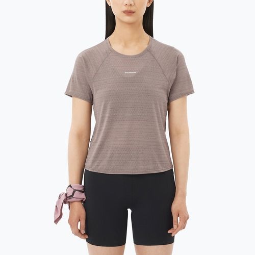 Dámske bežecké tričko Salomon Shakeout Air Cropp iron