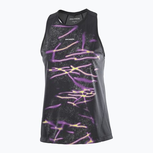 Dámske bežecké tričko Salomon Shakeout Core Tank GFX deep black
