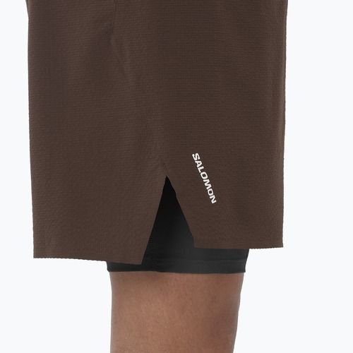 Pánske bežecké šortky Salomon Sense Aero 2IN1 5" coffee bean